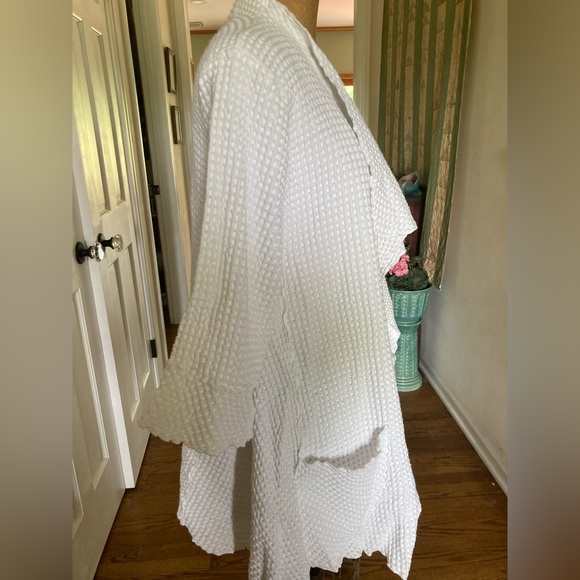 NWT FOCUS Waffle Swing Cardigan Jacket 100% preshrunk Cotton WHITE COASTAL MED - Picture 5 of 13